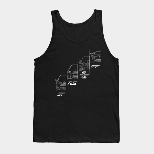 Ford Performance (White) Tank Top by AutomotiveArt